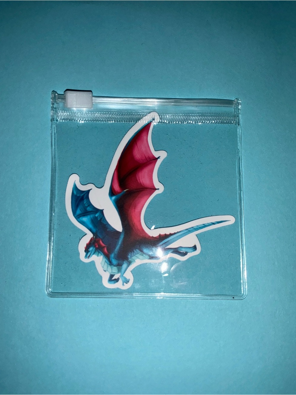 Single Red and Blue Dragon Vinyl Sticker DIY usage